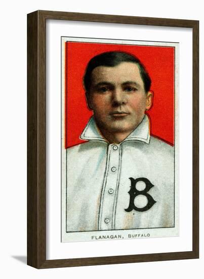 Buffalo, NY, Buffalo Minor League, Steamer Flanagan, Baseball Card-Lantern Press-Framed Art Print