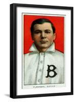 Buffalo, NY, Buffalo Minor League, Steamer Flanagan, Baseball Card-Lantern Press-Framed Art Print