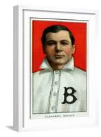 Buffalo, NY, Buffalo Minor League, Steamer Flanagan, Baseball Card-Lantern Press-Framed Art Print
