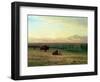 Buffalo on the Plains, C.1890-Albert Bierstadt-Framed Premium Giclee Print