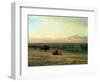 Buffalo on the Plains, C.1890-Albert Bierstadt-Framed Premium Giclee Print