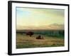 Buffalo on the Plains, C.1890-Albert Bierstadt-Framed Giclee Print