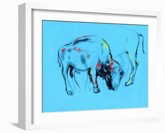 Buffalo Painting-Boyan Dimitrov-Framed Art Print