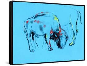 Buffalo Painting-Boyan Dimitrov-Framed Stretched Canvas