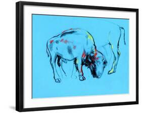 Buffalo Painting-Boyan Dimitrov-Framed Art Print