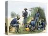 Buffalo Soldiers around a Campfire, 1880s-null-Stretched Canvas