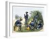 Buffalo Soldiers around a Campfire, 1880s-null-Framed Giclee Print