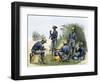 Buffalo Soldiers around a Campfire, 1880s-null-Framed Giclee Print