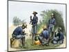 Buffalo Soldiers around a Campfire, 1880s-null-Mounted Giclee Print