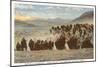 Buffalo Stampede, Yellowstone National Park-null-Mounted Art Print