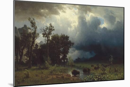 Buffalo Trail: The Impending Storm, 1869-Albert Bierstadt-Mounted Giclee Print