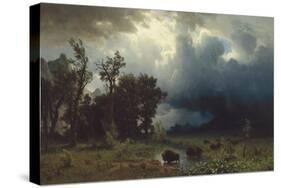 Buffalo Trail: The Impending Storm, 1869-Albert Bierstadt-Stretched Canvas