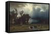 Buffalo Trail: The Impending Storm, 1869-Albert Bierstadt-Framed Stretched Canvas