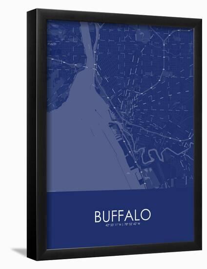 Buffalo, United States of America Blue Map-null-Framed Poster
