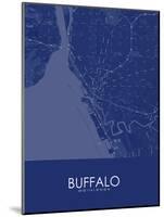 Buffalo, United States of America Blue Map-null-Mounted Poster