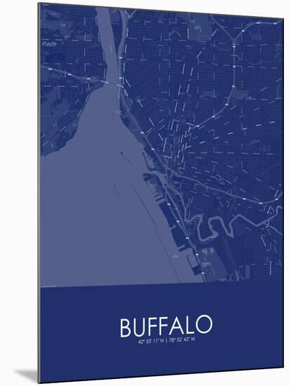 Buffalo, United States of America Blue Map-null-Mounted Poster