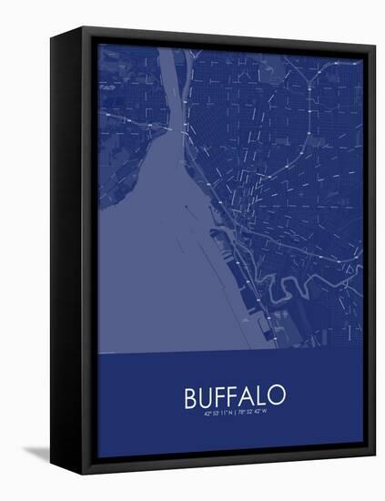 Buffalo, United States of America Blue Map-null-Framed Stretched Canvas