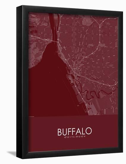 Buffalo, United States of America Red Map-null-Framed Poster