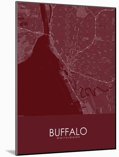 Buffalo, United States of America Red Map-null-Mounted Poster
