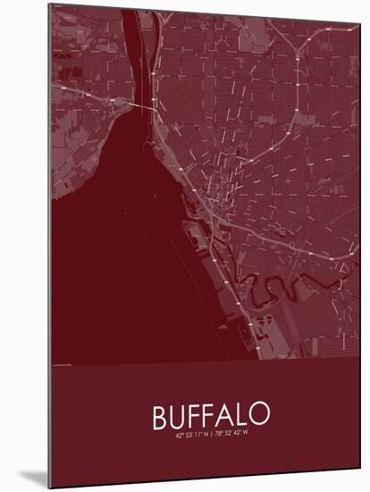 Buffalo, United States of America Red Map-null-Mounted Poster