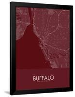 Buffalo, United States of America Red Map-null-Framed Poster