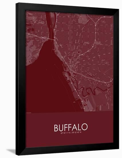 Buffalo, United States of America Red Map-null-Framed Poster