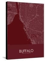 Buffalo, United States of America Red Map-null-Stretched Canvas