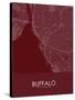 Buffalo, United States of America Red Map-null-Stretched Canvas