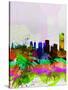 Buffalo Watercolor Skyline-NaxArt-Stretched Canvas