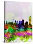 Buffalo Watercolor Skyline-NaxArt-Stretched Canvas