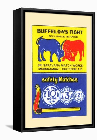 Buffelows Fight (Buffalo)-null-Framed Stretched Canvas