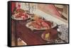 Buffet on Sideboard-null-Framed Stretched Canvas