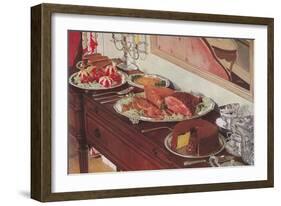 Buffet on Sideboard-null-Framed Art Print