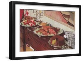 Buffet on Sideboard-null-Framed Art Print