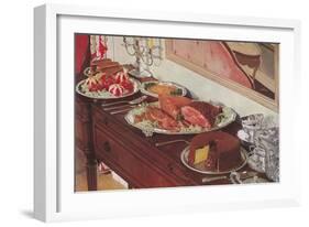 Buffet on Sideboard-null-Framed Art Print