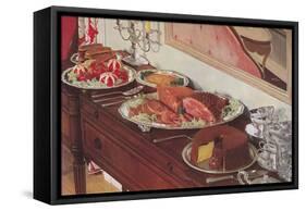 Buffet on Sideboard-null-Framed Stretched Canvas