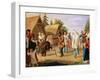 Buffoons in a Village, 1857-Francois Nicolas Riss-Framed Giclee Print