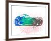 Bugatti Atlantic Watercolor 1-NaxArt-Framed Art Print