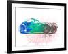 Bugatti Atlantic Watercolor 1-NaxArt-Framed Art Print