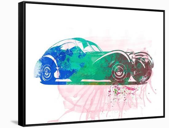 Bugatti Atlantic Watercolor 1-NaxArt-Framed Stretched Canvas