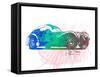 Bugatti Atlantic Watercolor 1-NaxArt-Framed Stretched Canvas