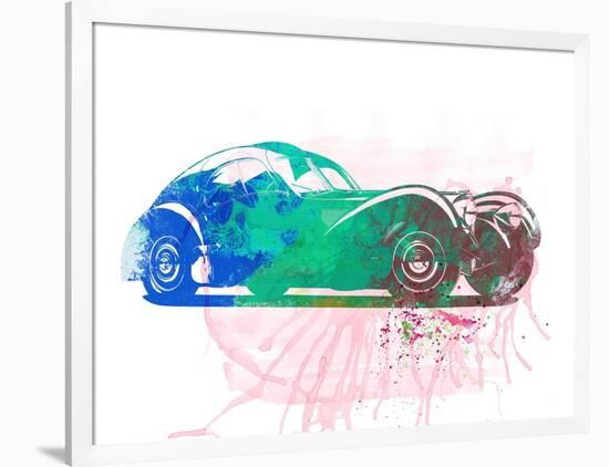 Bugatti Atlantic Watercolor 1-NaxArt-Framed Art Print