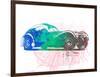 Bugatti Atlantic Watercolor 1-NaxArt-Framed Art Print