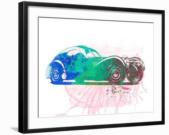 Bugatti Atlantic Watercolor 1-NaxArt-Framed Art Print