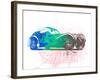 Bugatti Atlantic Watercolor 1-NaxArt-Framed Art Print