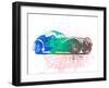 Bugatti Atlantic Watercolor 1-NaxArt-Framed Art Print