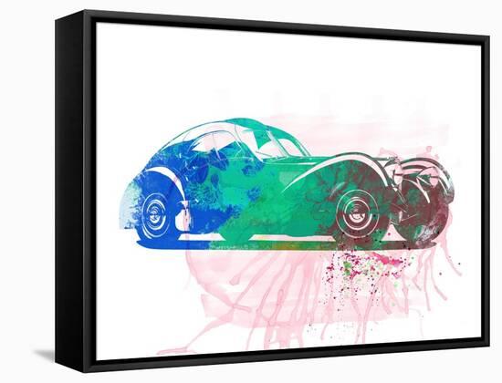 Bugatti Atlantic Watercolor 1-NaxArt-Framed Stretched Canvas