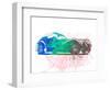 Bugatti Atlantic Watercolor 1-NaxArt-Framed Art Print