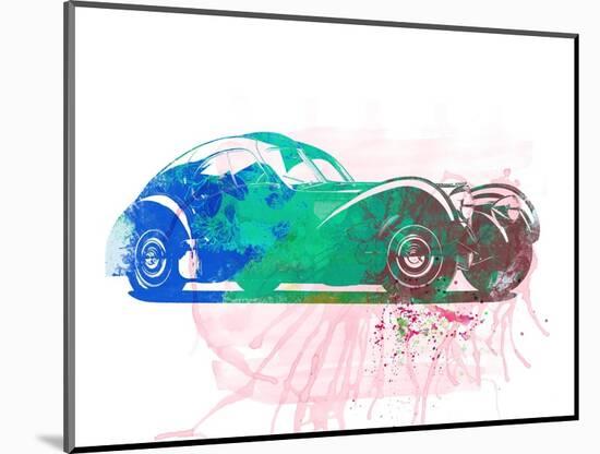 Bugatti Atlantic Watercolor 1-NaxArt-Mounted Art Print