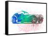 Bugatti Atlantic Watercolor 1-NaxArt-Framed Stretched Canvas